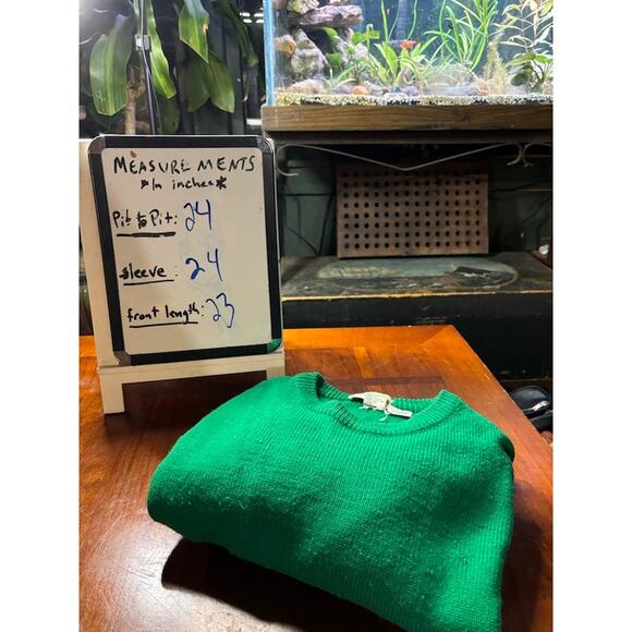 Vintage izod club green sweater graphic pattern on front sz XL 70s 80s VTG - Picture 6 of 6